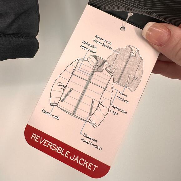 Swiss Alps Boys Reversible Jacket Grey & Black Zip Up New with tags Size 4 - Picture 4 of 9